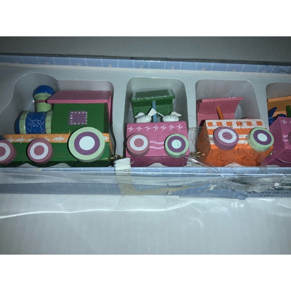 Vintage Cottontale Collection 7 PC Wooden Easter Train Set in box. - Picture 7 of 7